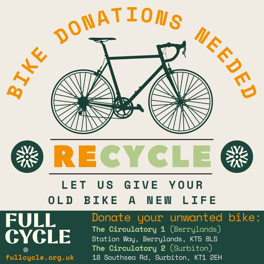 We're just as passionate about recycling as cycling. So, this World Recycling Day, why not dig out your unwanted bikes for us to refurbish. Together we can give local Kingston charities & people from all backgrounds access to affordable bikes. ♻️💚 #Community #GlobalRecyclingDay