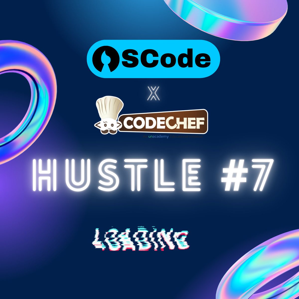 OSCodeCommunity's tweet image. Attention all coders! 🚨

OSCode Community is proud to present the 7th edition of HUSTLE with Platform Partner CODECHEF! 🔥💻

Register Here: forms.gle/Ji2964RxGrujpn…

#oscode #hustle #HUSTLE7 #CODECHEF #ProgrammingContest #ProblemSolving #LogicalReasoning #programming