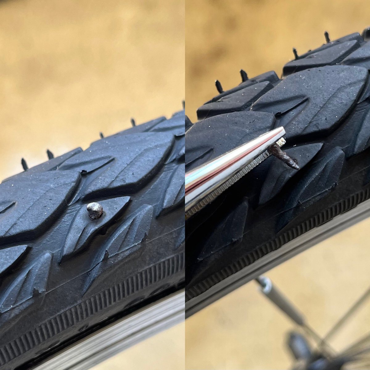 Da fährt man in Berlin extra schon den Marathon Plus Tour Reifen und fährt sich dann trotzdem sowas rein 🤬😩 Größer geht wohl immer 😅