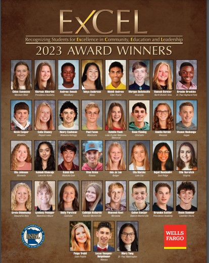 MSHSL's tweet photo. Congratulations to the 2023 ExCEL Award Winners!   

ExCEL  – Excellence in Community, Education and Leadership  

This year's winners will be recognized during today's Class AA Girls Basketball State Championship game.  

Meet the winners here: https://t.co/bnK4Z51hHf https://t.co/zgi9sI9h6f
