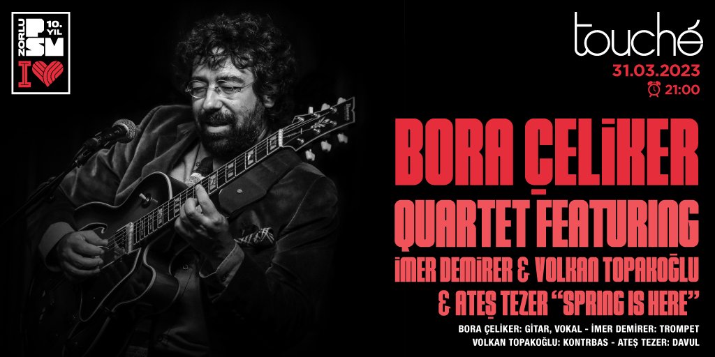 31 Mart Cuma akşamı #Touché <a href="/ZorluPSM/">Zorlu PSM</a> sahnesindeyiz, bekleriz..

#boraçeliker #imerdemirer #volkantopakoğlu #ateştezer #jazzquartet #istanbuljazz #cazhareketi