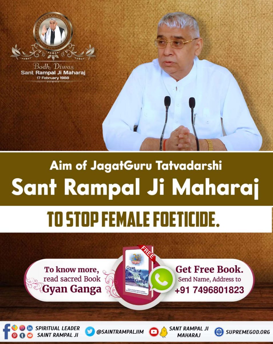 Mahibanjare2's tweet photo. #AimOfSantRampalJi Sant Rampal Ji Maharaj aim - Creating a world free from social evils which are prevalent in society such as the dowry system, foeticide, untouchability etc. https://t.co/N4xlGEezyt