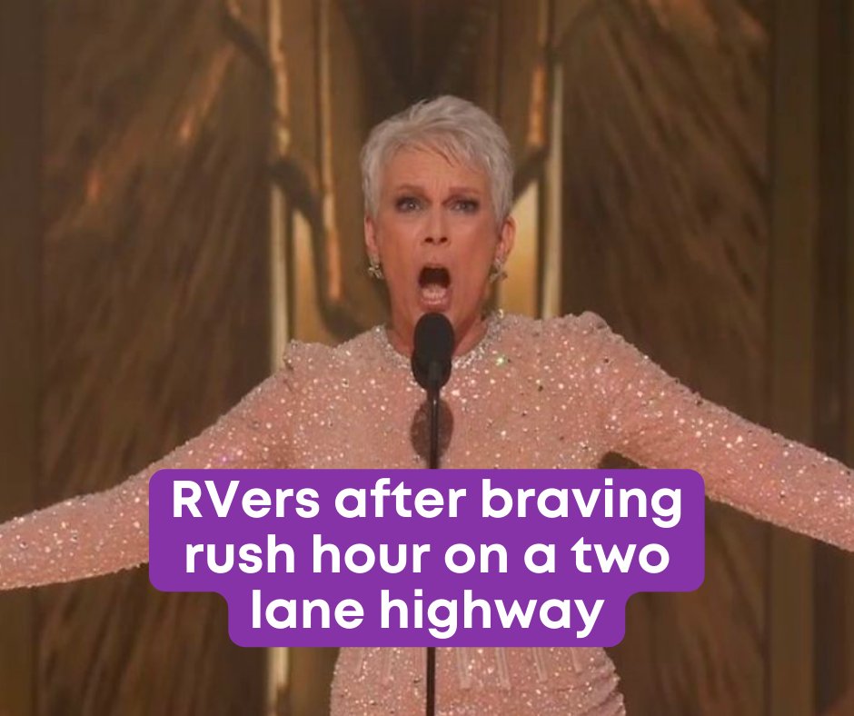 harvesthosts's tweet photo. "Officer, I can explain! The 18-wheeler's bullied me into going faster."
Subscribe to RV Hacks and Humor for more excellent RV Memes:
https://t.co/ksbIT7WBpv
#RVMEME #RVLifestyle #RVTravel #RVAdventure #FullTimeRVing https://t.co/DcAtRhgwLd