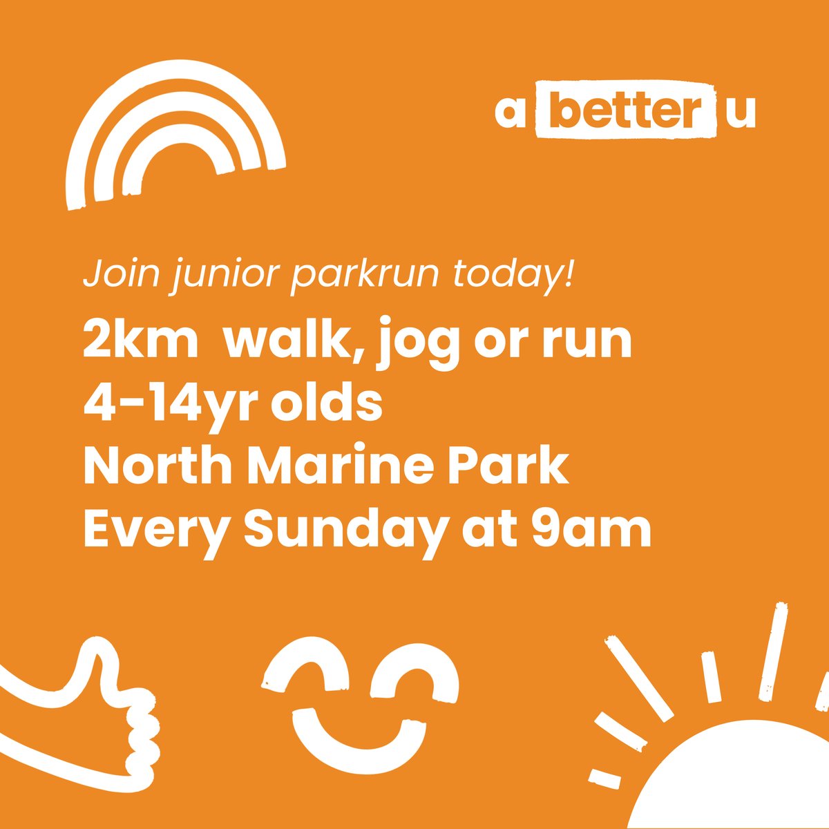 a better u (@become_abetteru) on Twitter photo Join the 2km fun North Marine junior parkrun, every Sunday morning at 9am for children aged 4-14yrs.
Find out more parkrun.org.uk/northmarine-juβ¦
Volunteer parkrun.org.uk/northmarine-juβ¦
Join the community <a href="/NorthMarinejnrs/">North Marine junior parkrun</a> Join the 2km fun North Marine junior parkrun, every Sunday morning at 9am for children aged 4-14yrs.
Find out more parkrun.org.uk/northmarine-juβ¦
Volunteer parkrun.org.uk/northmarine-juβ¦
Join the community <a href="/NorthMarinejnrs/">North Marine junior parkrun</a>