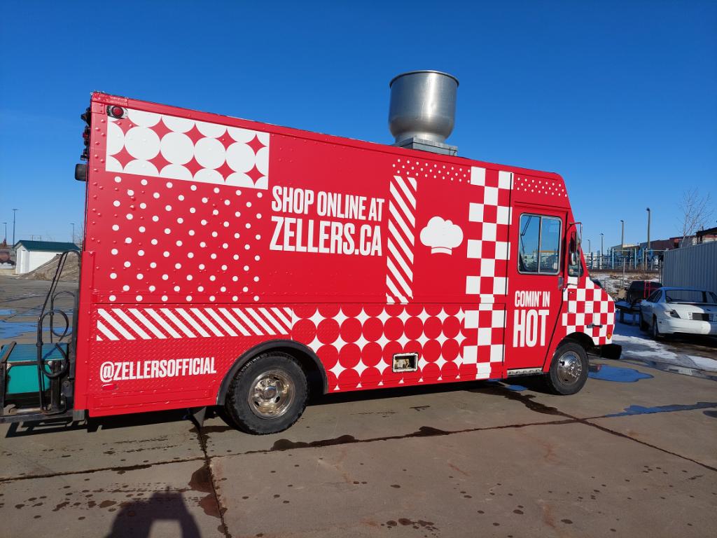 Smokehousebb's tweet photo. First major event 2023,we are contracted for the Zellers relaunch coming this week, we will be at Kingsway mall Thursday Mar 23 from 11:30-5:30 or sold out, Calgary same hours and Medicine Hat Sat March 25, trucks will be sporting the New Zellers suit for the events,check it out! https://t.co/qxHgBkQMQi