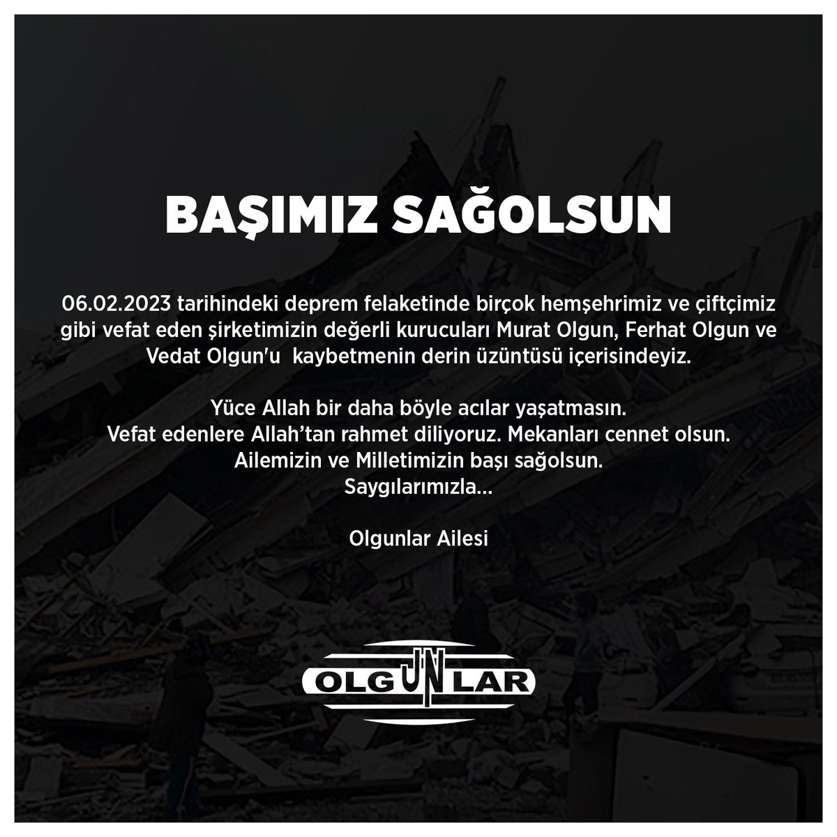 • BAŞIMIZ SAĞOLSUN