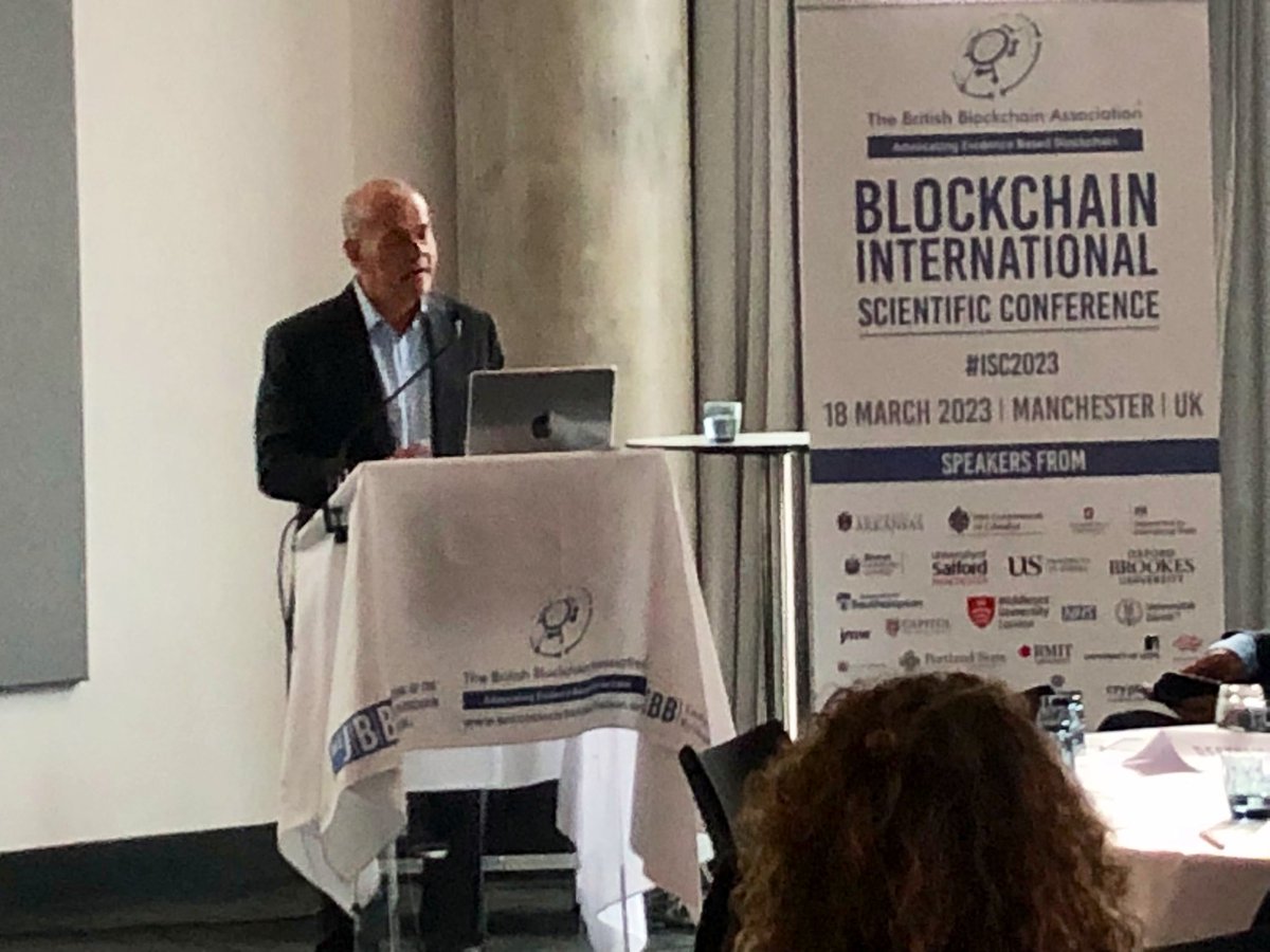 My great pleasure to speak to a distinguished audience at the @Brit_blockchain #ISC2023 Conference in #Manchester today. #ThinkGibraltar @TechGib @GibraltarGov #GibraltarFinance
