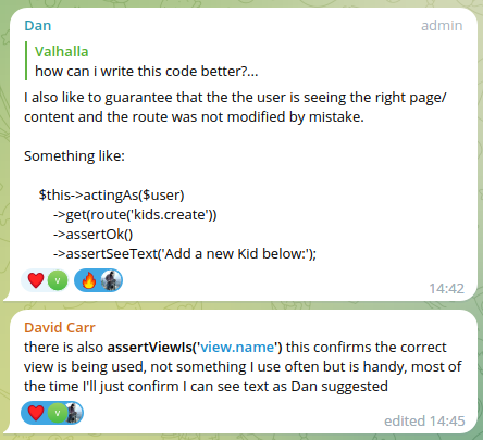 A lot of knowledge sharing in <a href="/pestphp/">PEST</a> community today!

<a href="/DanSysAnalyst/">Dan 🇺🇦</a> tells us how to ensure a route returns the right page and <a href="/dcblogdev/">David Carr</a>  adds an alternative way

want to share? join us! 
t.me/+kYH5G4d5MV83O…