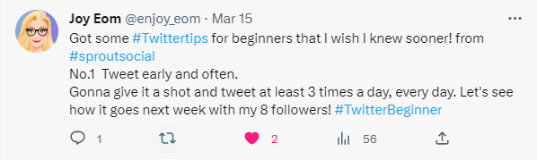 enjoy_eom's tweet photo. You know what? The tips are actually quite credible! Started with just 8 followers and now I've got more than double! #motivation #buildinpublic #twitterbeginner https://t.co/cS2PtEIfGd