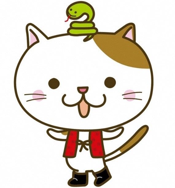 「Nyankichi, a cat with a snake on his hea」|Mondo Mascotsのイラスト