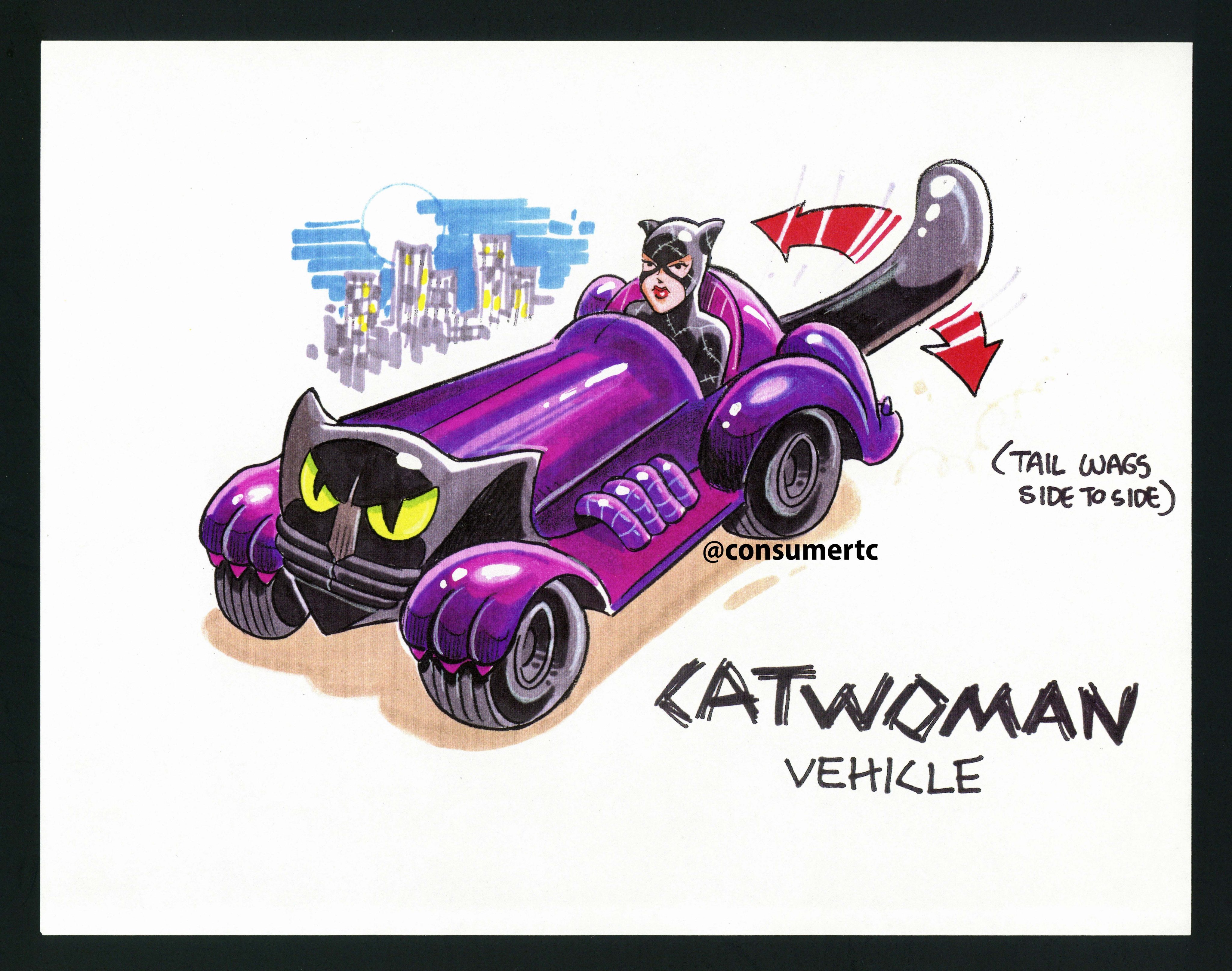2005 Corgi Catmobile 1960's Batman DC CMBU1 1/43 Catwoman
