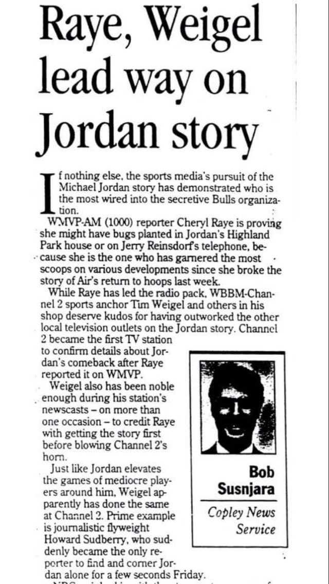 The return of Michael Jordan to the #Bulls was a great story to break.