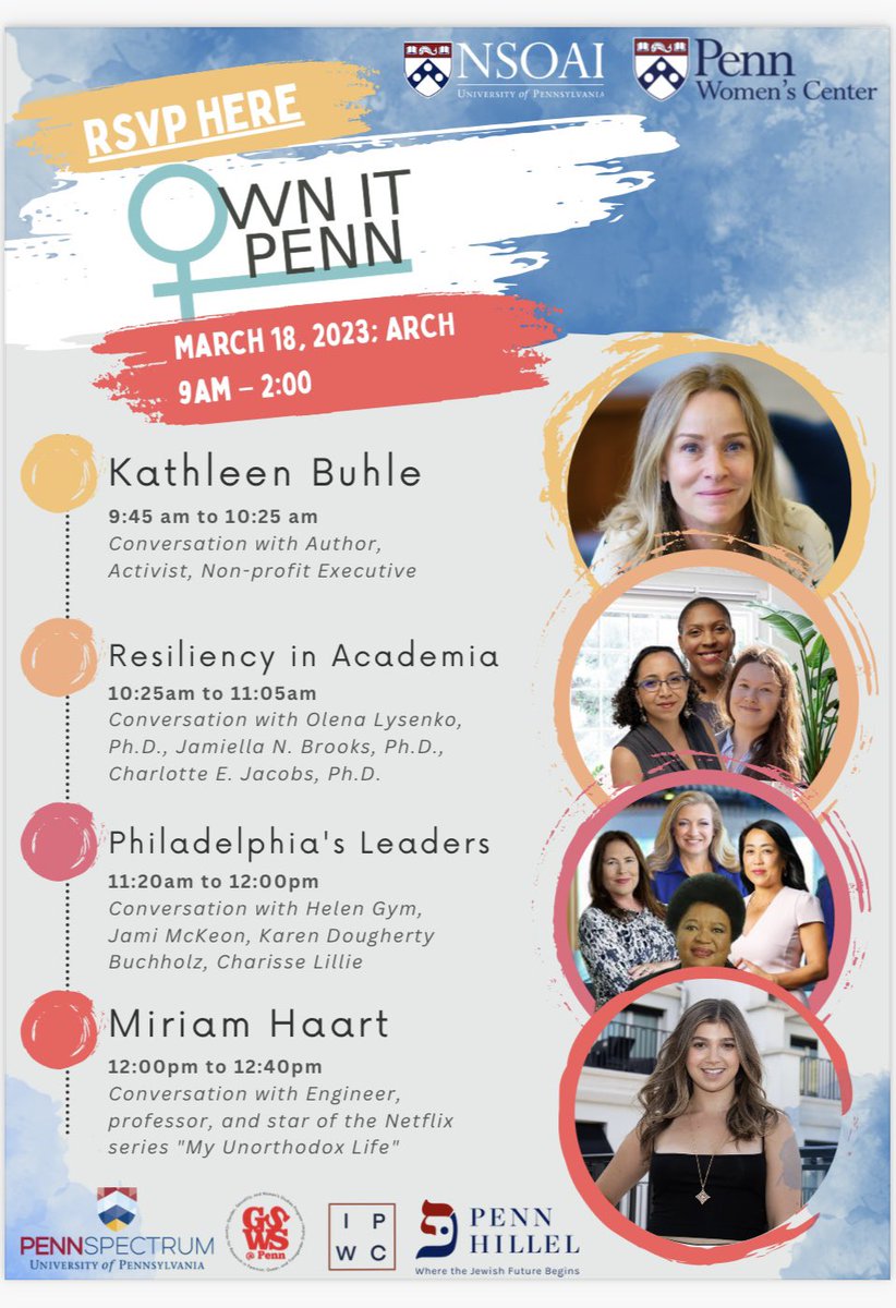 I'm thrilled to be speaking about women's empowerment at <a href="/Penn/">Penn</a> today.