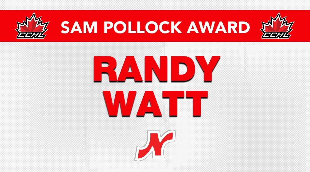 TheCCHL's tweet image. Release | @Nepeanraiders General Manager Randy Watt named the 2022-23 Sam Pollock Award recipient for his dedication &amp;amp; outstanding contributions to @TheCCHL 

Graphic | Mark Kelly

🗞️ | thecchl.ca/release-raider…