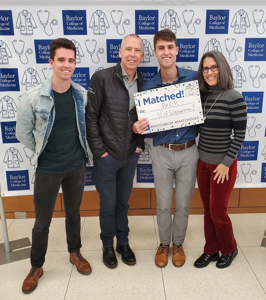 Congratulations, Aden! Exciting times ahead for you and your classmates. Looking forward to graduation! ❤️🩺
#MatchBCM #Match2023 #MatchDay
@bcmhouston @UW @UWRehabMed #medtwitter #doctor #physiatry #rehabmedicine #PMR