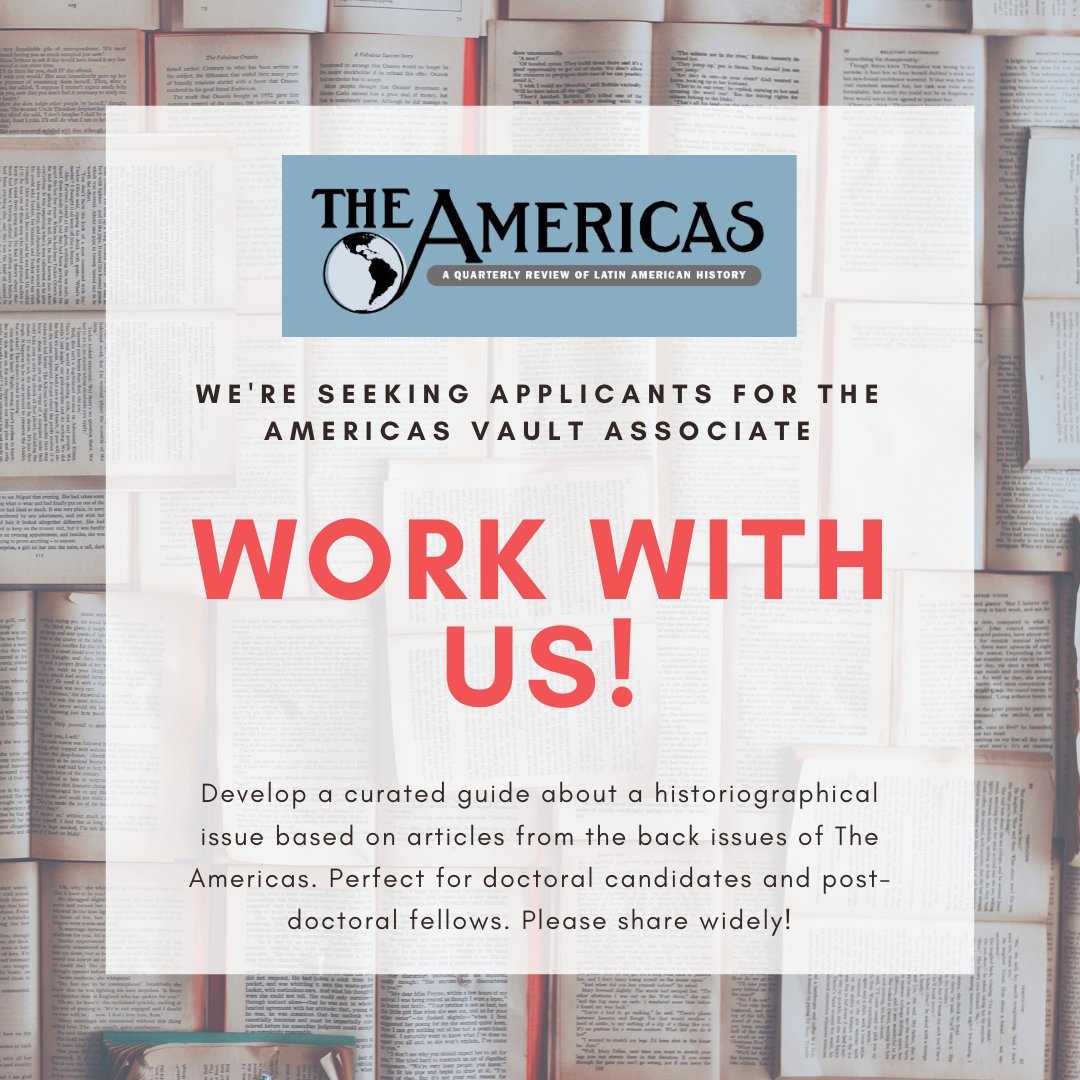 Please share with your favorite graduate students and recent PhDs! Know anyone? #twitterhistorians <a href="/AHAhistorians/">American Historical Association</a> <a href="/HistoryJobs/">AHA Career Center</a> <a href="/HAHR21/">HAHR21</a> @HNet_Humanities <a href="/clahistorians/">Conference on Latin American History (CLAH)</a> @LASACONGRESS <a href="/LASASTUDENTS/">Student Section of LASA</a>