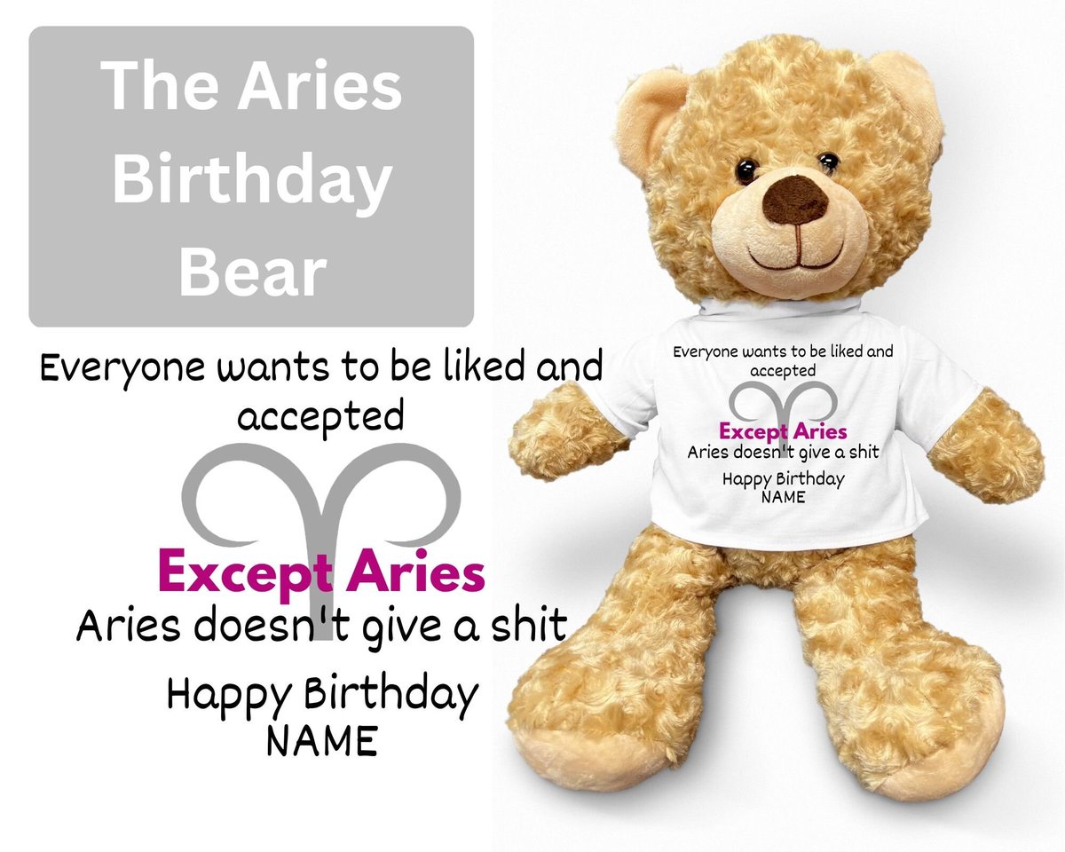 Personalized Aries Birthday Gift
etsy.me/3Z5JJLG
#customteddybear #personalizedbear #teddybeargift #ariesgifts #ariesgift #personalizedaries #ariesbirthdaygift #marchbirthdaygift #aprilbirthdaygift #zodiacgift #zodiacbirthdaygift