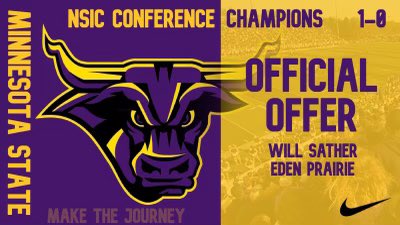 Excited to announce my first offer to play at the next level from <a href="/MinnStFootball/">Minnesota State Football</a>! 
<a href="/Todd_Taylor28/">Todd A. Taylor Jr.</a> <a href="/CoachBowen98/">Coach Chance Bowen</a> 
<a href="/PrepRedzoneMN/">Prep Redzone Minnesota</a> <a href="/OJW_Scouting/">PrepRedzone Oliver</a> <a href="/FootballEPHS/">Eden Prairie High School Football</a>