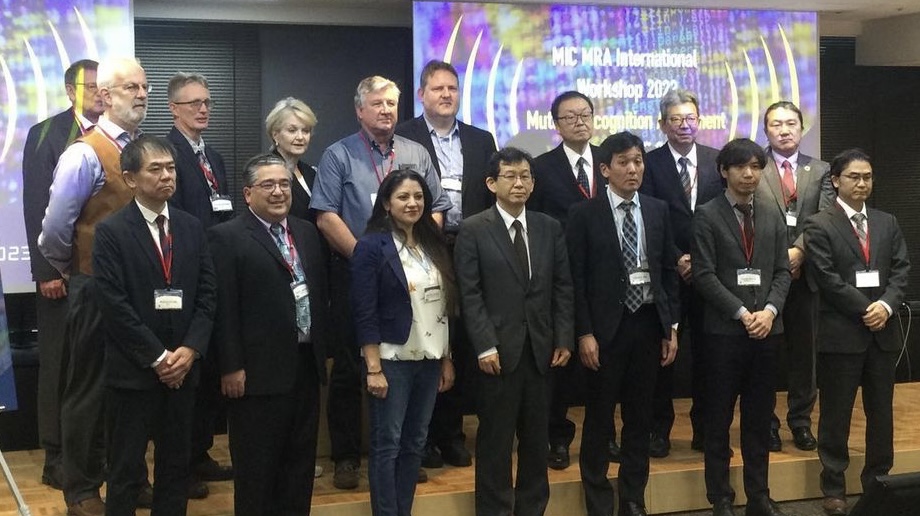 Jennifer Sanchez (front and center) in Japan this week w/ the Ministry of Information and Communications (MIC ) to get the latest on #Japaneseapprovals.  #RFcertified #RF #RFcertifications #wireless  #CEmarking  #wirelesscertifications #wirelessapprovals #GlobalMarketAccess