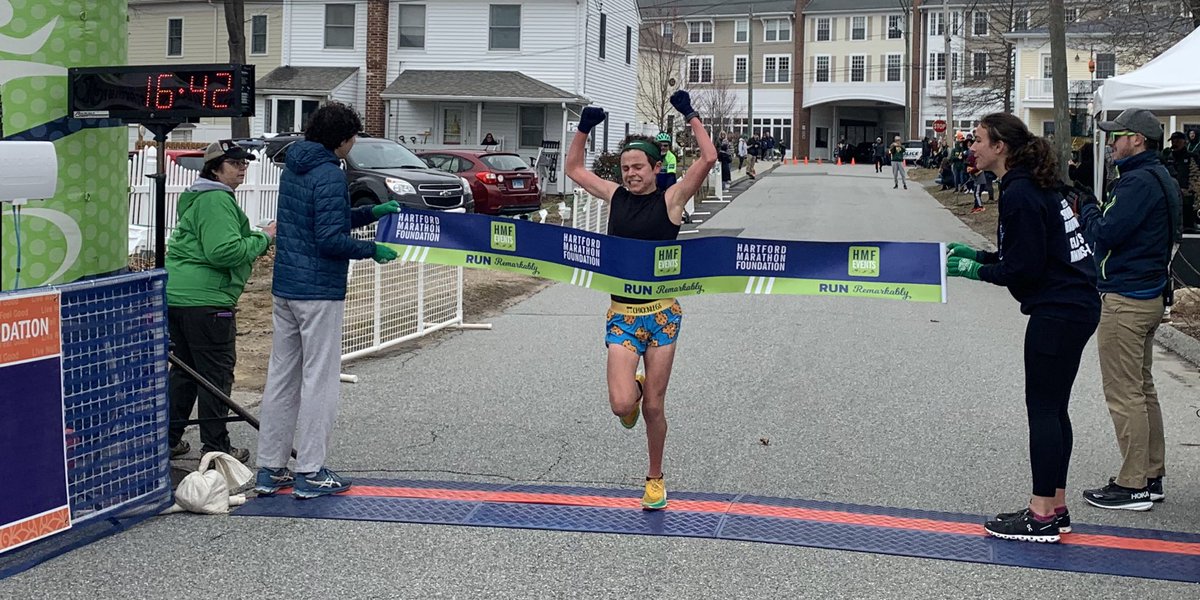RunHMF's tweet photo. Congratulations to Connor Garrett of Hamden, winner of the O’Niantic 5K in 16:52 #runHMF #oniantic #5K https://t.co/roV7Bv3MGd