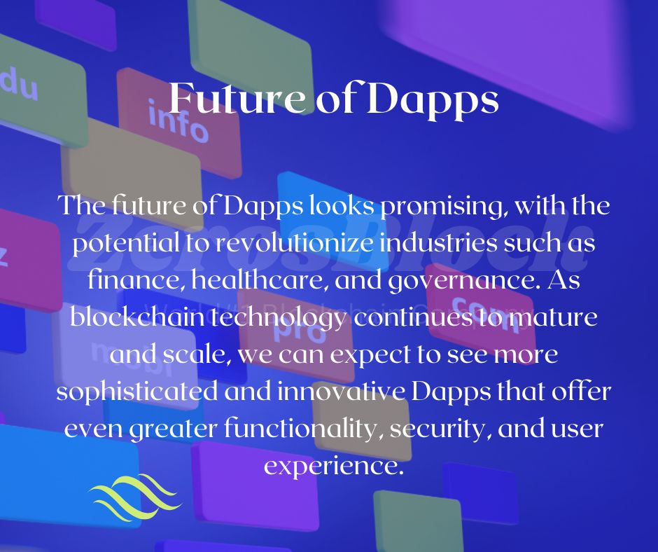 ZeroBlockOffic's tweet image. A Dapp is a decentralized application that operates on a distributed network such as a blockchain, with features such as decentralization, open-source, smart contracts, and cryptocurrency.#DappDeveloper #BlockchainTechnology #SmartContracts #DecentralizedApplications #Ethereum