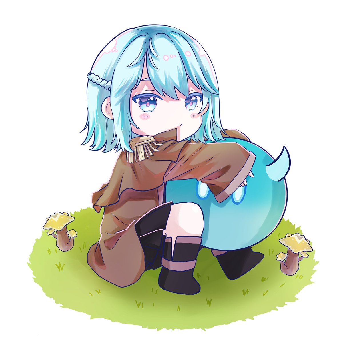 絵るめろ水スライムとねるめろさん 」|つちのこのイラスト
