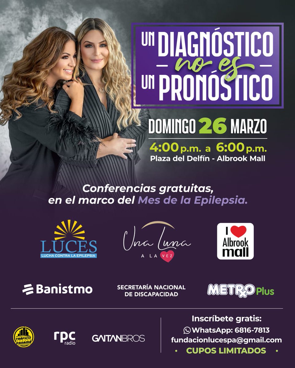 ¿Cómo puede cambiar un diagnóstico inesperado la vida de toda una familia?
En el marco del mes de la concientización de la epilepsia <a href="/unalunaalavez/">LuneraCat 💖🌸✨</a> y @fundacionlucespanama <a href="/albrookmall/">Albrook Mall</a> te invitan a este evento "UN DIAGNÓSTICO NO ES UN PRONÓSTICO" totalmente gratuito para ti!