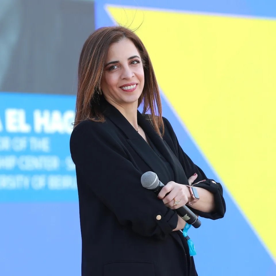 startupsceneme's tweet photo. #RiseUpSummit23 LIVE: “Be passionate about solving a problem, what you are trying to achieve, who you serve and who you work with.” @ursulaelhage , Director of the Entrepreneurship Center Saint Joseph University of Beirut 
@riseupsummit #StayReal #Thread 👇 https://t.co/i2ibV9yOZK