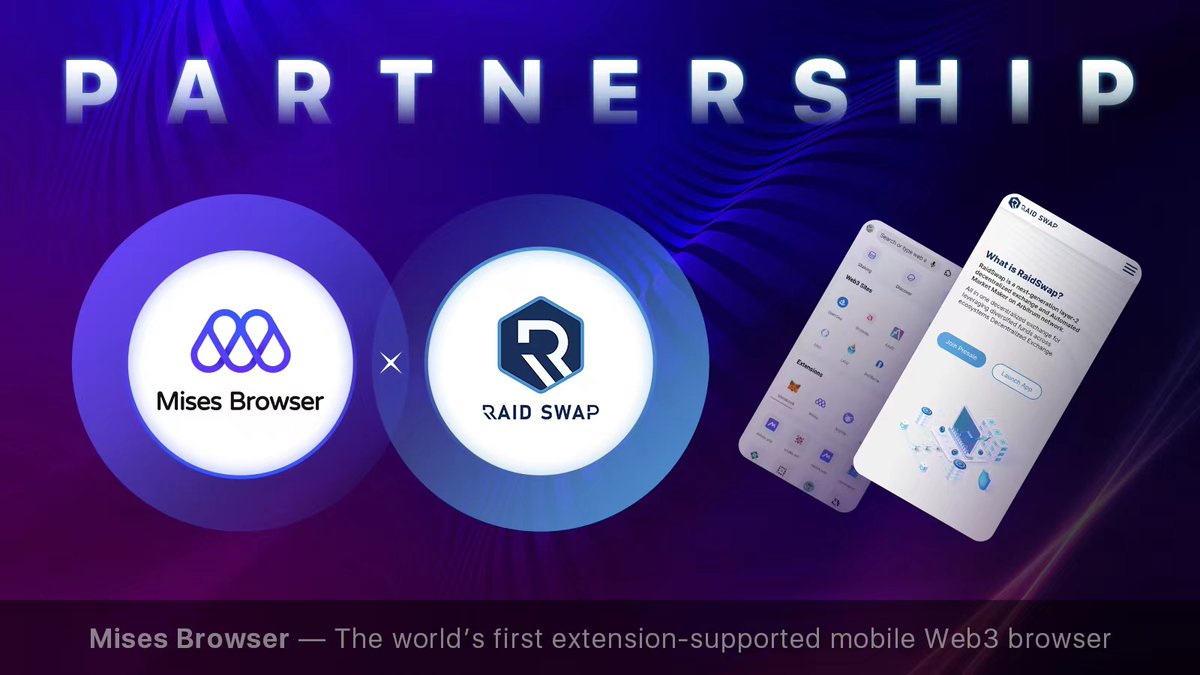 Mises001's tweet photo. We're excited to announce our new partner @RaidswapFinance
RaidSwap Finance is a next-generation layer-2 decentralized exchange and Automated Market Maker on #Arbitrum network.#swap #raidswap https://t.co/6pOQpCmkyg