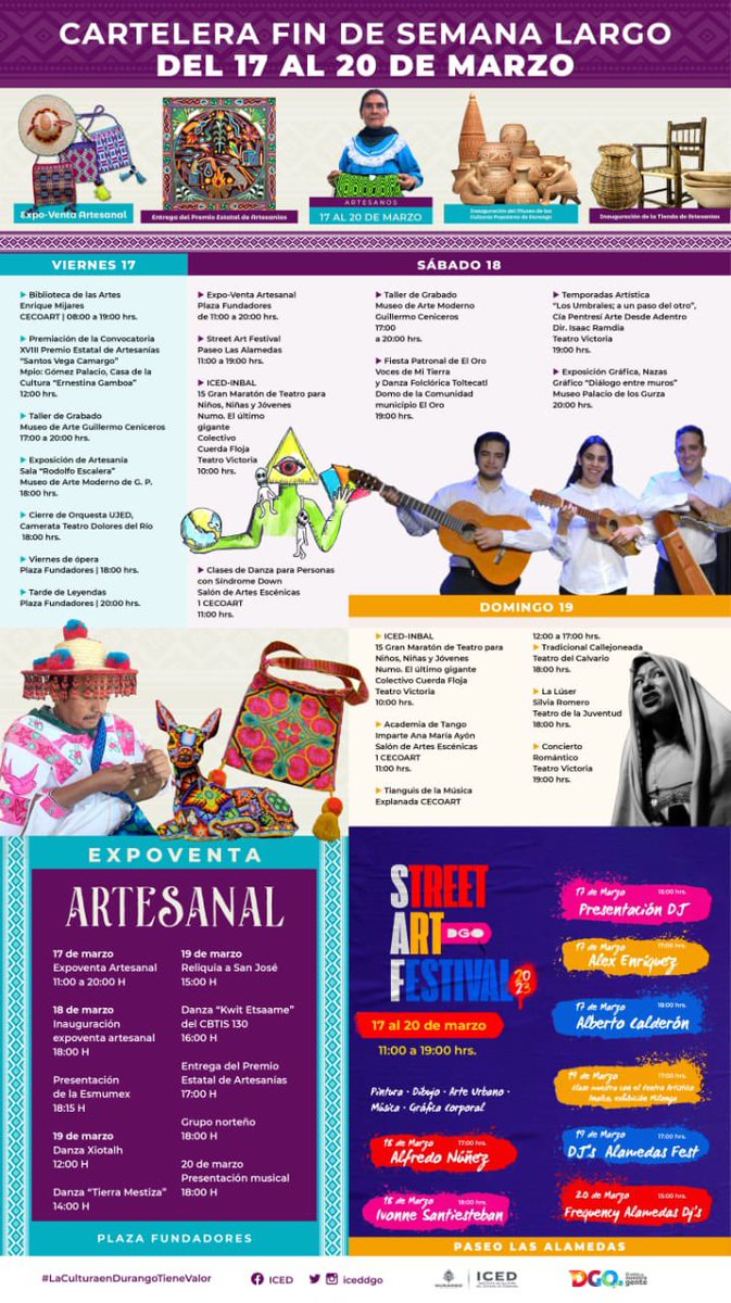 Fin de semana largo y Durango lo sabe… por eso tiene un abanico de actividades para disfrutar en familia 🤌🏼

¡Échale un ojo!, te esperamos🫶🏻