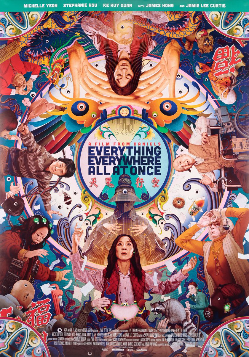 Swiss movie poster for #EverythingEverywhereAllAtOnce (2022 - Dir. #DanielKwan #DanielScheinert) #MichelleYeoh #StephanieHsu #JamieLeeCurtis #KeyHuQuan #JamesHong #Daniels