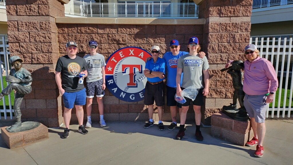 brcleslie's tweet photo. Great week of baseball.   @Rangers @Brewers @LanceLleslie @LukeLeslie2004 @jl___37 @HenryLeslie14 @charley https://t.co/AezZa5uTQ4