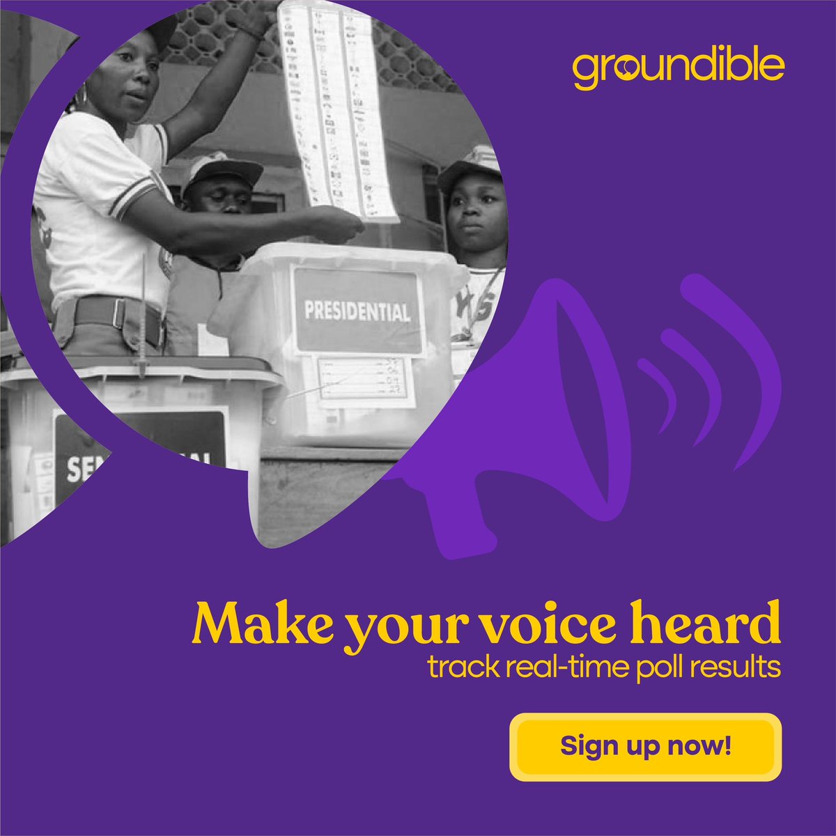 fruiteventsfly's tweet photo. In the spirit of transparency make sure you stay informed and engaged this election season by easily reporting issues at your polling unit and viewing VERIFIED live updates from others with Groundible by @enterscale1 
#LagosDecides2023 #election2023 #groundible https://t.co/4ahnLGk5tb