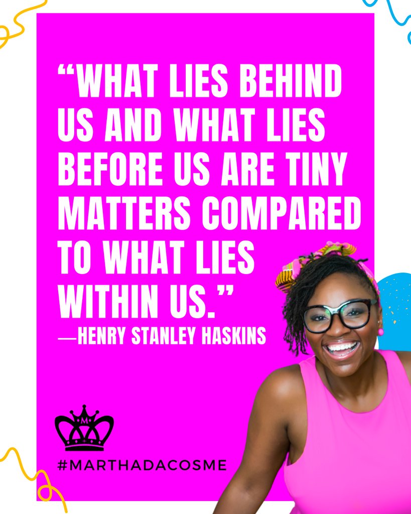 MarthaDaCosme's tweet photo. “What lies behind us and what lies before us are tiny matters compared to what lies within us.”
―Henry Stanley Haskins

If you believe in yourself and have confidence in yourself then you can handle anything that comes your way. 

If you're feeling stuck and need helping bre… https://t.co/k6XfYOqMyI