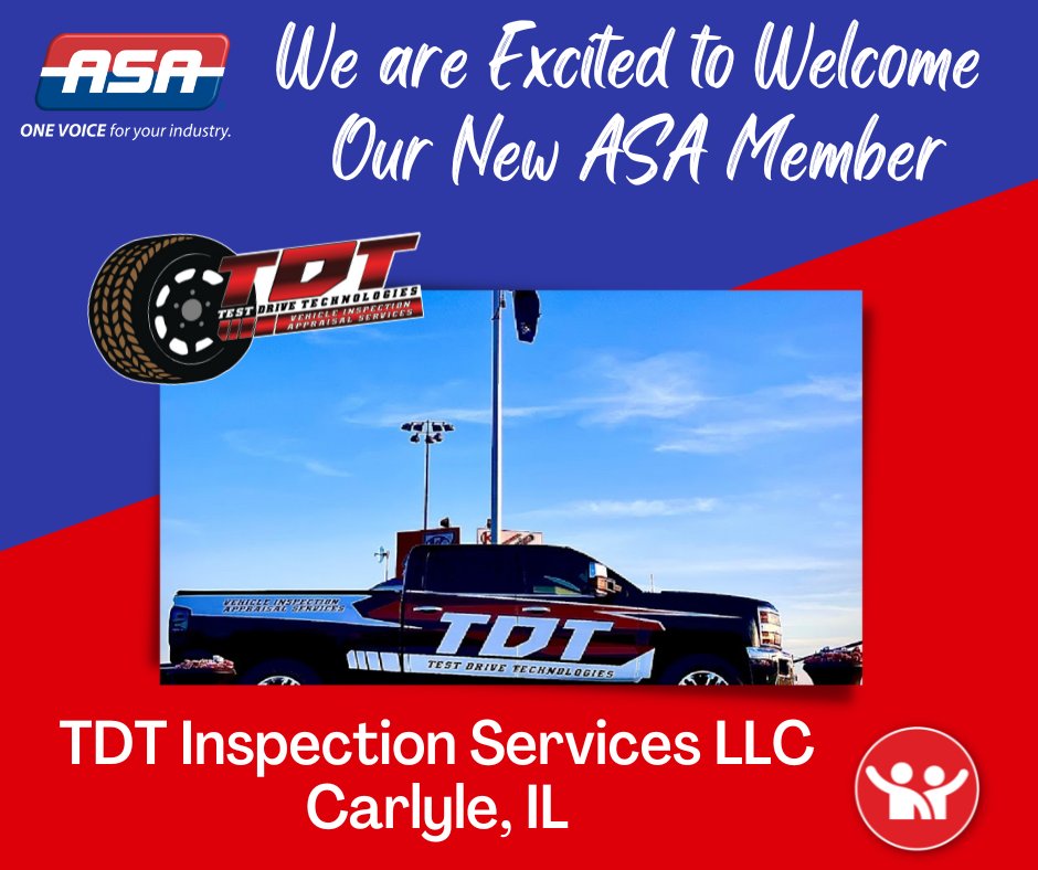 ASAshop's tweet photo. Welcome New ASA Member: TDT Inspection Services LLC

#TESTDRIVETECH
#ASAshop https://t.co/RAzu4fUCfC
