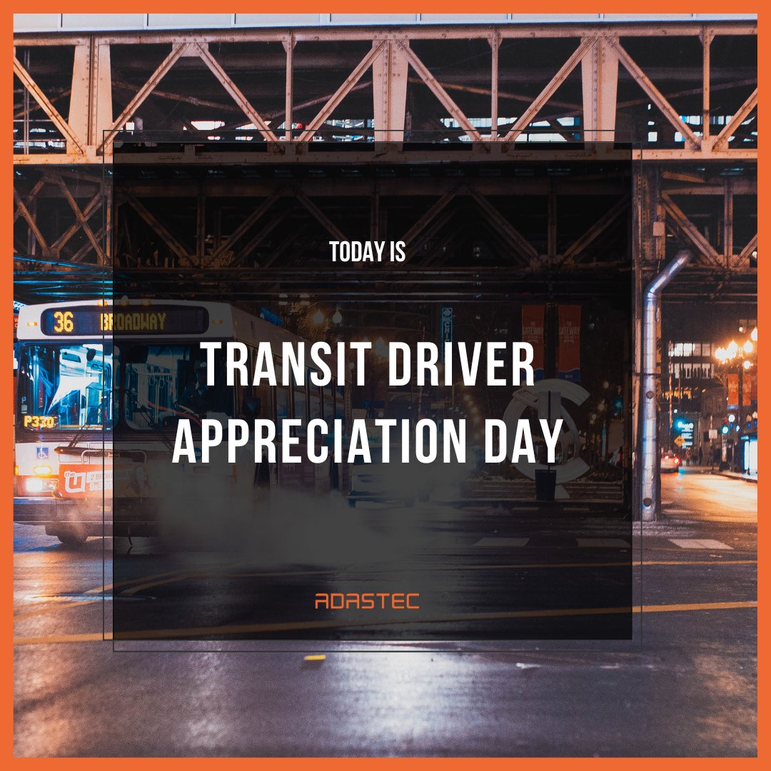 AdastecCorp's tweet image. Today is Transit Driver Appreciation Day! ADASTEC is grateful for all of our transit drivers! 🧡

#ADASTEC #autonomousdriving #autonomousbus #electricmobility