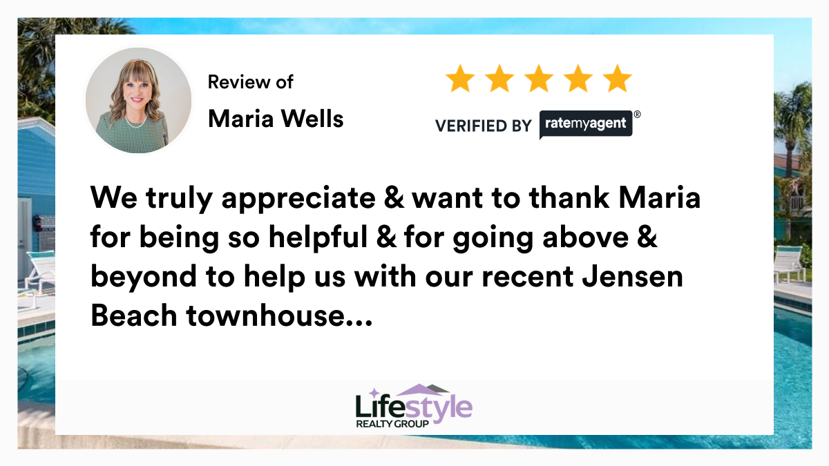 MariaSWells's tweet photo. My latest RateMyAgent review in Jensen Beach.
 BK453658
https://t.co/VDqv8iKcOr

...
#ratemyagent #realestate #Lifestyle_Realty_Group https://t.co/TBJapAIf2V