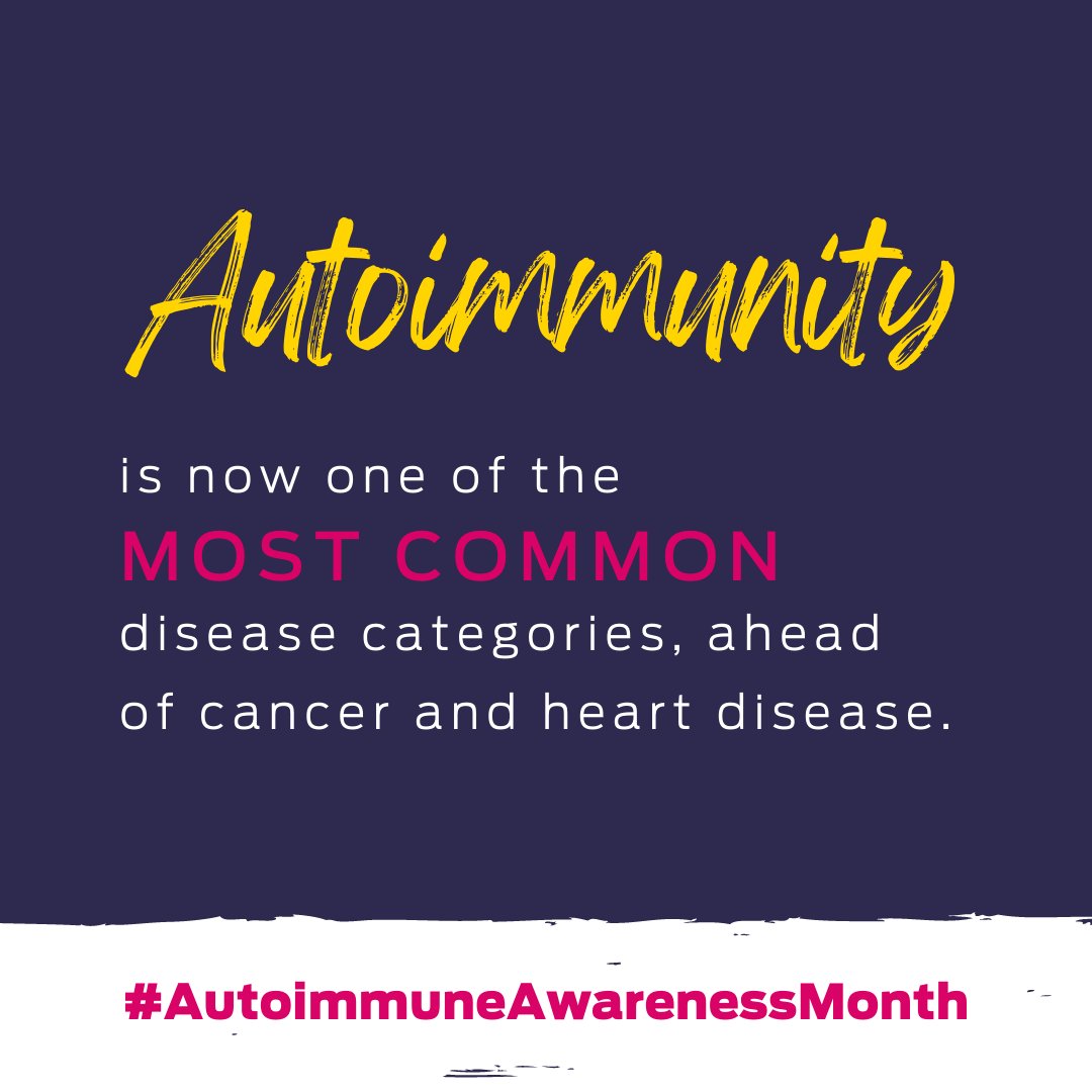 AutoimmuneAssoc's tweet photo. Autoimmune disease is now one of the most common disease categories, ahead of cancer &amp; heart disease. Learn more during #AutoimmuneAwarenessMonth https://t.co/sOrpT4qrLI
 #Health #PublicHealth #HealthCrisis #Autoimmune #Autoimmunedisease #Autoimmunediseases https://t.co/05efaekg1W