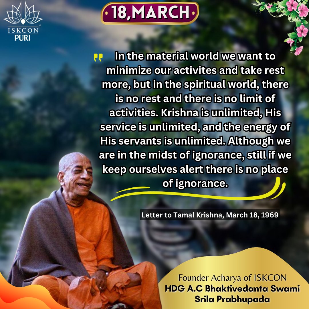 iskconpuri12's tweet photo. Srila Prabhupada Nectar
#dailyquotes #quotes #quotesaboutlife #quotesoftheday #quotestoliveby #scriptures #gitaquotes #bhagavadgitaquotes #srilaprabhupadaquotes #srilaprabhupada #spquotes #inspirationalquotes #religion #religiousquotes #iskconquotes #srilaprabhupadanectars https://t.co/OMN5dPQJvo