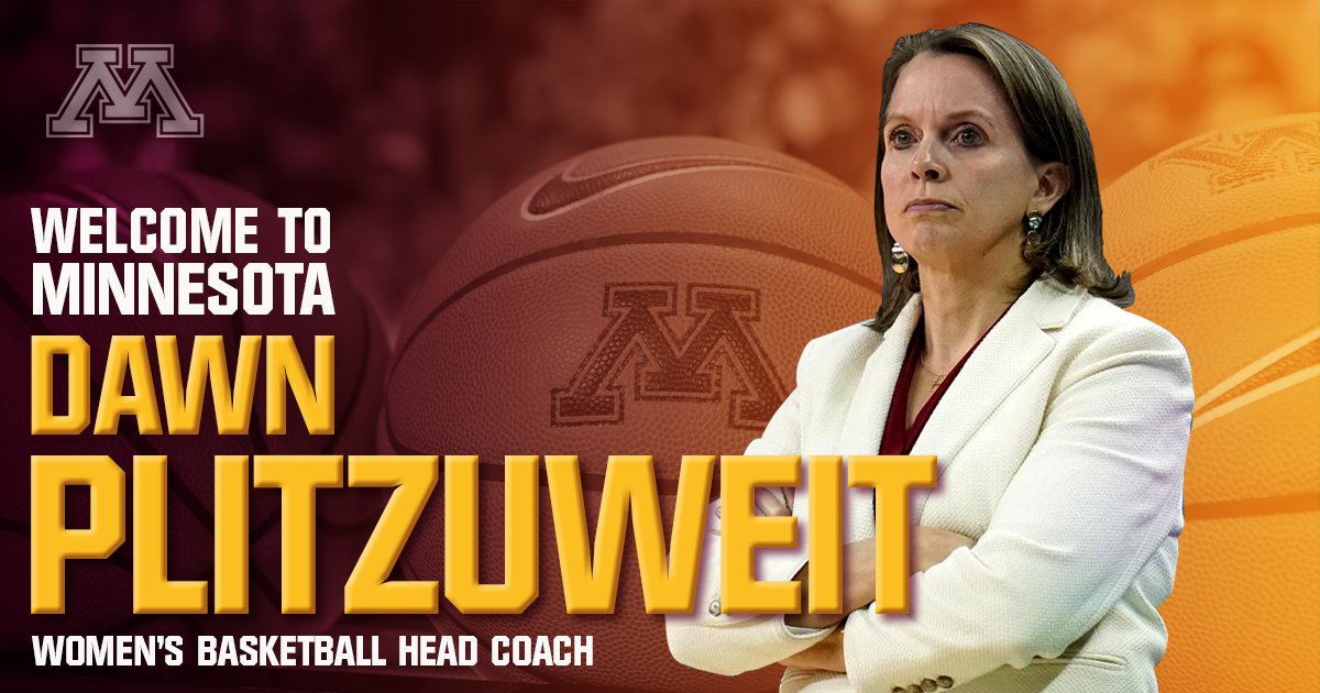 Minnesota Women's Basketball (@gopherwbb) on Twitter photo 𝑰𝑻'𝑺 ✨ 𝑶𝑭𝑭𝑰𝑪𝑰𝑨𝑳 ✨
<a href="/CoachDawnP/">Dawn Plitzuweit</a> is the next head basketball coach at the University of Minnesota!
🗞️: z.umn.edu/dawnHC23 𝑰𝑻'𝑺 ✨ 𝑶𝑭𝑭𝑰𝑪𝑰𝑨𝑳 ✨
<a href="/CoachDawnP/">Dawn Plitzuweit</a> is the next head basketball coach at the University of Minnesota!
🗞️: z.umn.edu/dawnHC23
