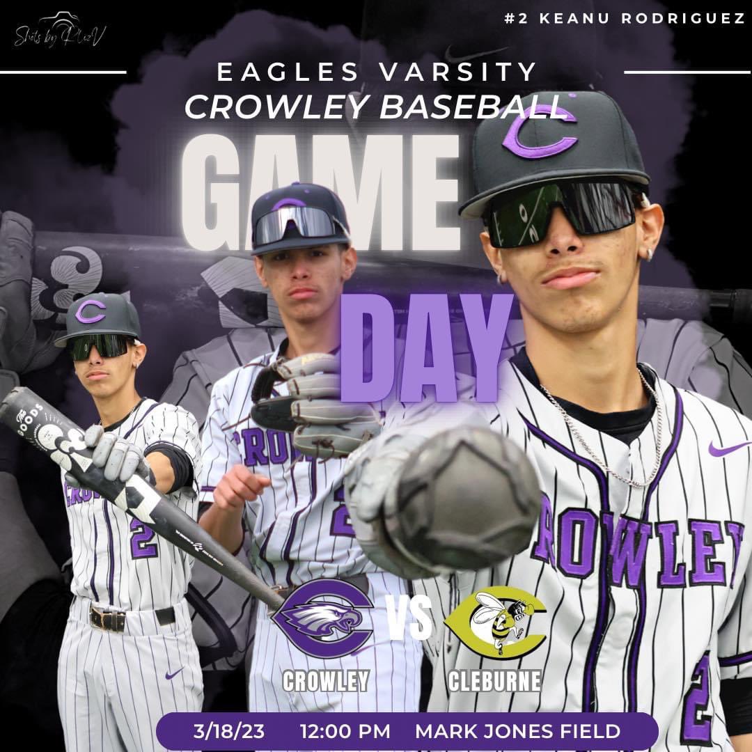 Not a better way to spend your Saturday than coming to support Crowley Baseball! 

We take on Cleburne in a non-district contest today at 12:00 pm at Mark Jones Field.