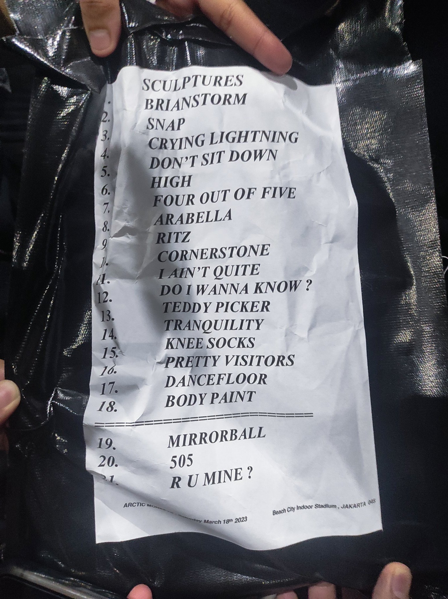 Amari Thank you, Arctic Monkeys 🙈 on Twitter "Arctic Monkeys Jakarta setlist https//t.co