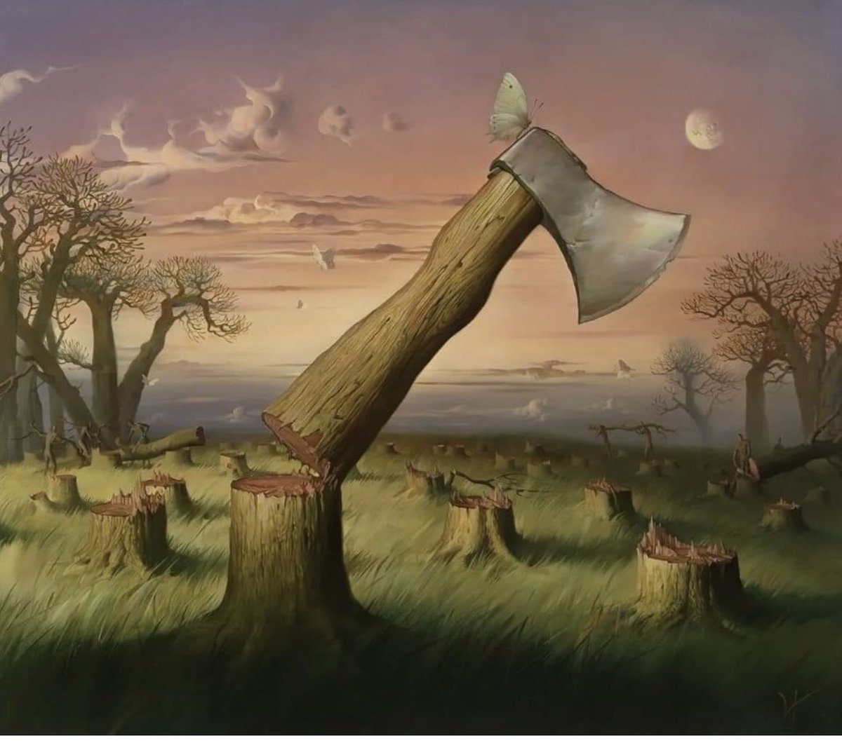 ShehunGwandu's tweet image. The forest was shrinking, but the trees kept voting for the axe. For the axe was clever. He convinced the trees that because his handle was made of wood, he was one of them." The foolish trees believed him. Turkish Proverb. #Nigeria.