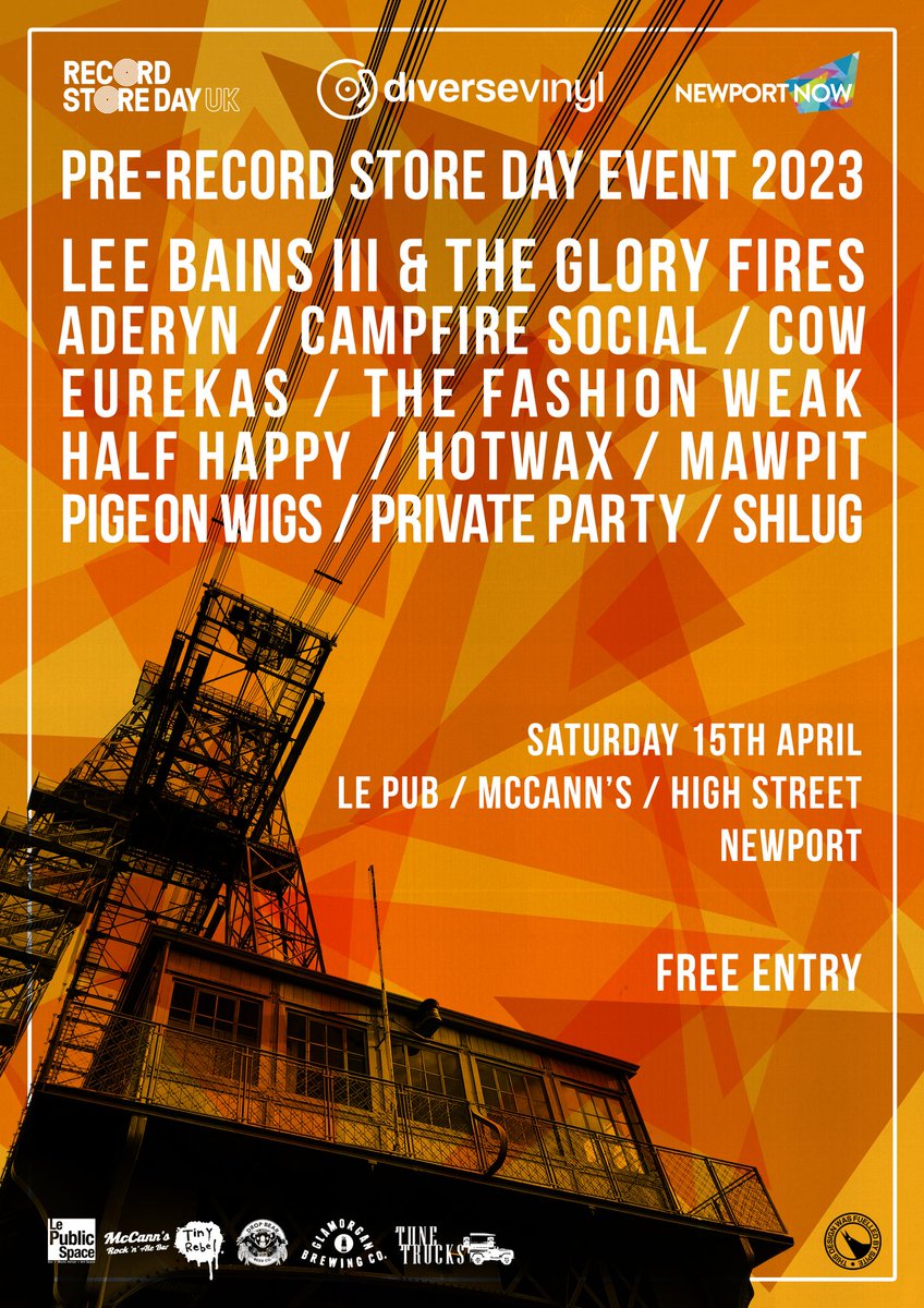We're thrilled to announce that on Saturday the 15th of April, we will be joining a number of awesome bands in Newport to celebrate Record Store Day! 

It's free entry and there'll be great music to enjoy with a bev! 🌟