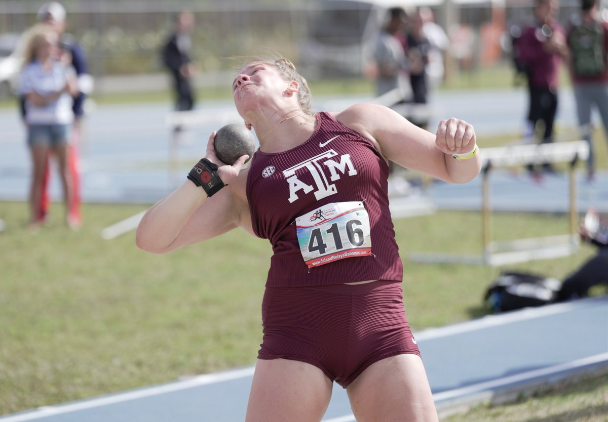 aggietfxc's tweet photo. Maci Irons places eighth in the women's shot put, tossing 48-7/14.81m 👍

Irons moves up to the No. 10 spot on the TAMU all-time top 12 list 👏

#GigEm | @MaciIrons https://t.co/kfjIwqiAVG