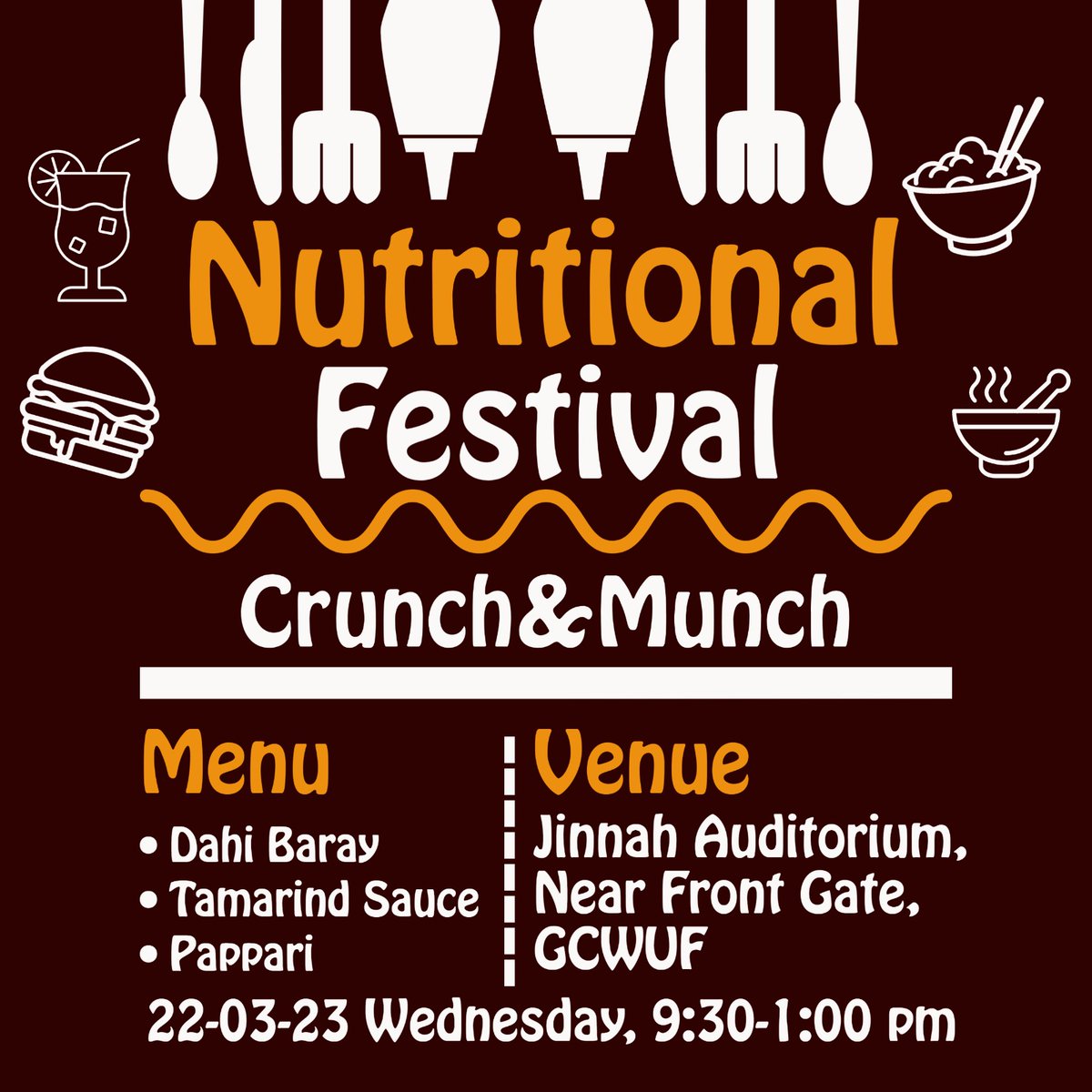 Come and Join us to enjoy The Crisp of Life😋
#nutritionalscience
#nutritionalfestival 
#gcwuf