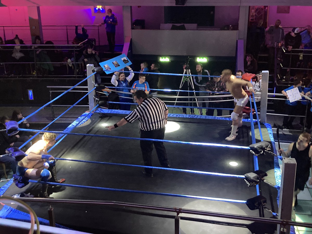 PCWsoundguys's tweet photo. Your @PCW_UK Main Event is the final of the #roadtoglory tournament with @PhilipMichael98 renewing his rivalry with #rossyrascal https://t.co/jKsNetwRWa