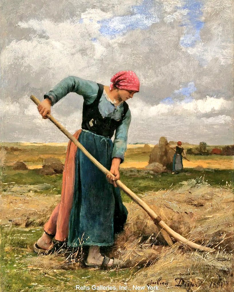 JULIEN DUPRÉ (1851 - 1910) Faneuse Óleo sobre tela 12 3/4 x 9 3/4 polegadas Assinado e datado de 1881
#juliendupre   #figurepainting #harvester #19thcenturyart