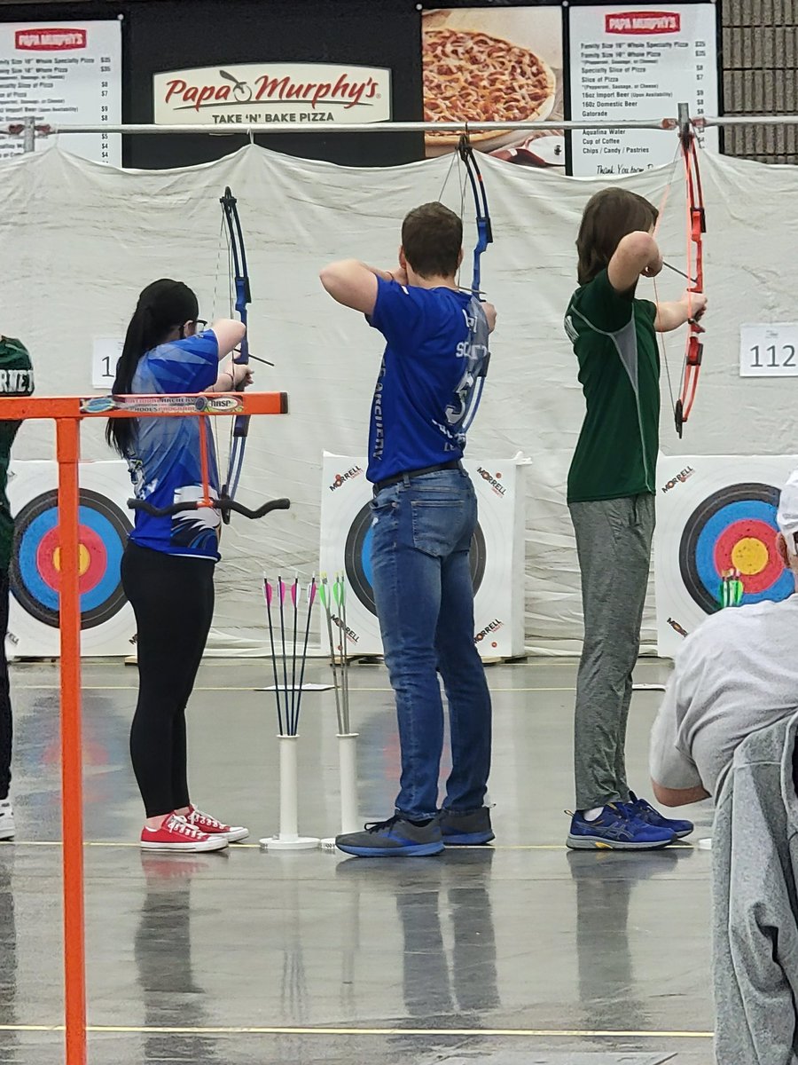 miranda_getz's tweet photo. State Archery Tournament day. Larken shot at 9am with his personal best of 257(even with throwing up twice due to nerves and maybe some food poisoning).
Delaney was up next at 12pm. She ended her day with a 258.  So proud of both of them!! #ScottEagles #WMSWildcats #archery https://t.co/8coa6bXFoN