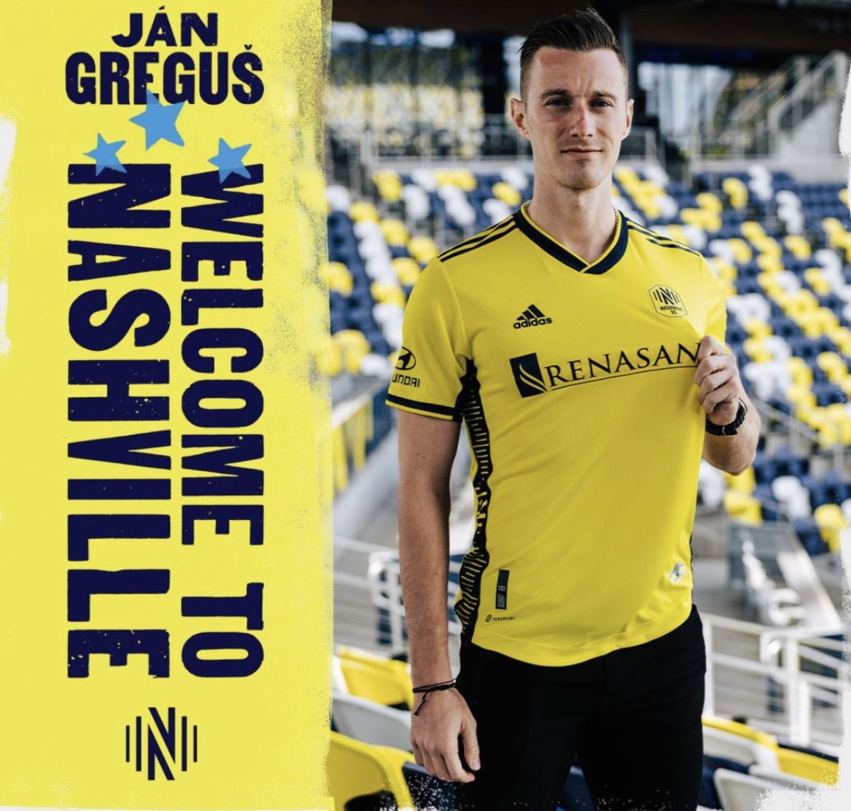 MondoCalcio_it's tweet photo. Ján Gregus, centrocampista slovacco classe 1991, è ufficialmente un nuovo calciatore del Nashville SC. Arriva da svincolato dopo l’ultima avventura con il San Jose Earthquakes ed ha firmato un contratto fino al 31 dicembre 2023 con opzione per un’ulteriore stagione. #Gregus #MLS https://t.co/tEhz5zTgR1